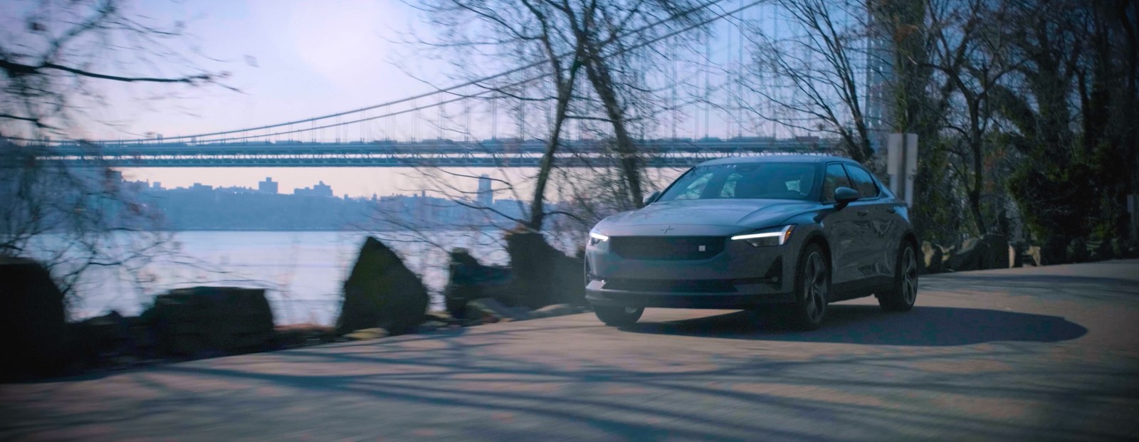 Polestar 2 below the George Washington Bridge